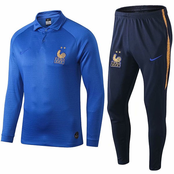 Polo Komplett Set Frankreich 100th Blau